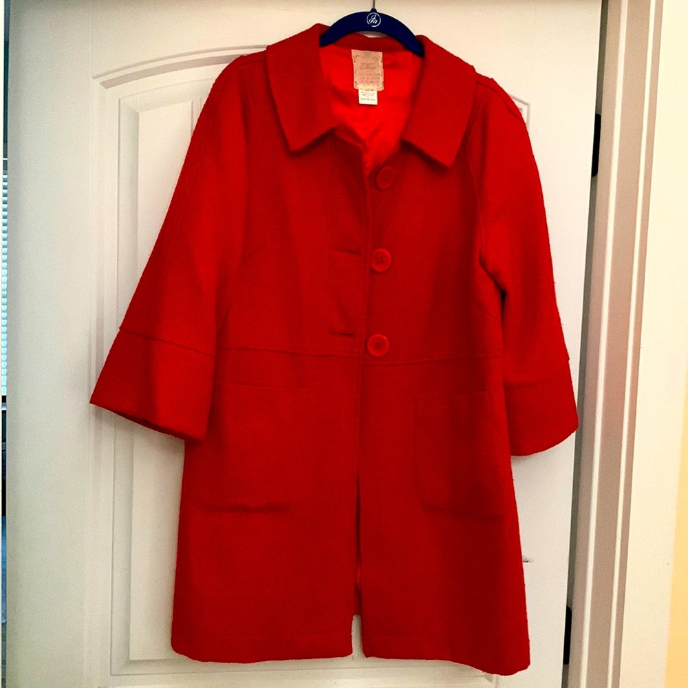 Vintage Ellison red pea coat